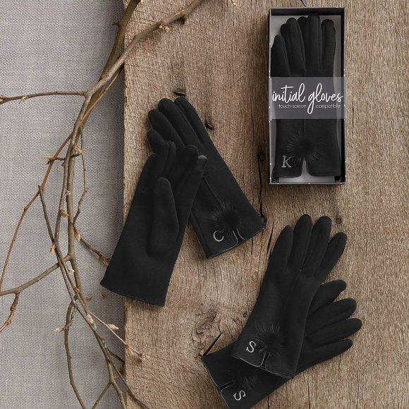 Mud Pie INITIAL KNIT GLOVES / T, R, H, E, N/NIB - Picture 1 of 13